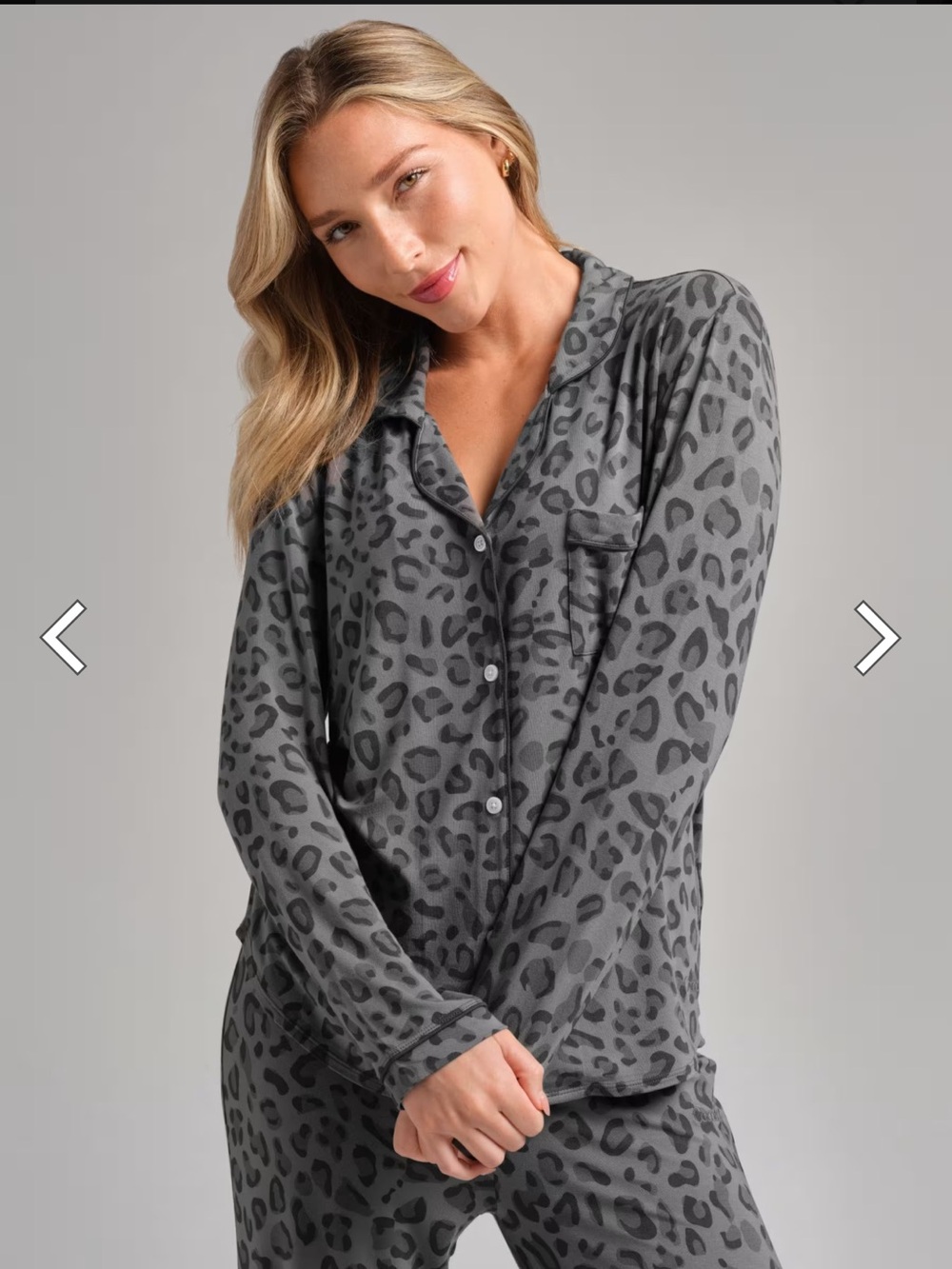 NEW Comfrt Luna Lounge long sleeve pant pj set panther medium - Picture 2 of 5